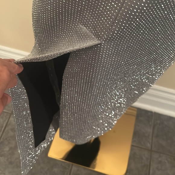 ZARA grey/silver rhinestone pencil skirt size small - Picture 12 of 14